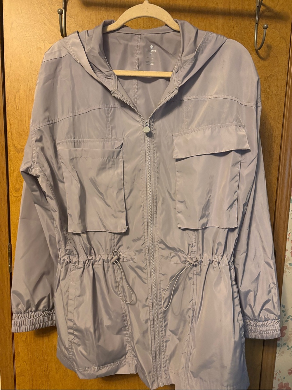 Apana Lavender Hooded Utility Jacket with Front Zip
